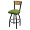 Holland Bar Stool Co 25" Swivel Counter Stool, Black Wrinkle, Med Back, Canter Kiwi Green Seat 83025BWMedMplB009 - alternate 1